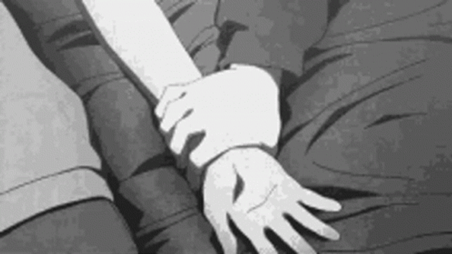 Anime Couple Hold Hands GIF