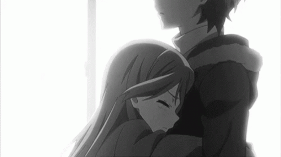 Anime Couple Hug GIF