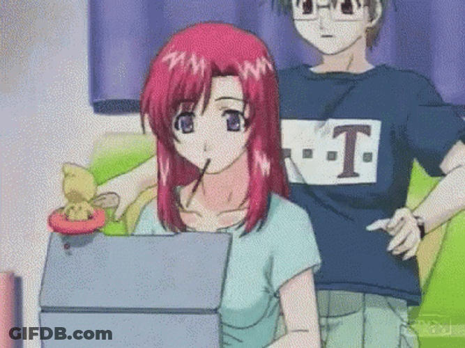 Anime Couple Hug From Behind GIF