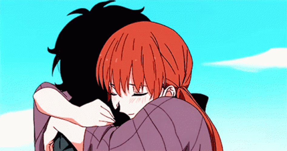 Anime Couple Hug GIF