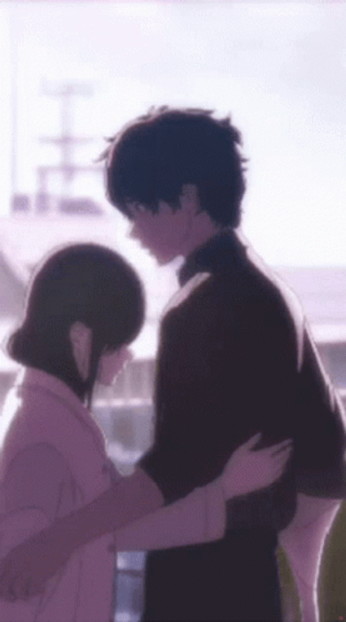 Anime Couple Hugs GIF