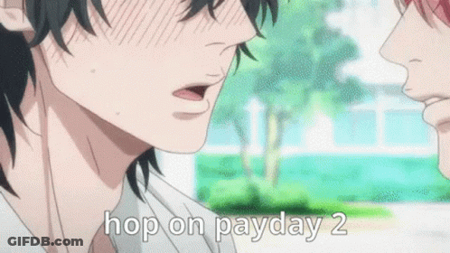 Anime Couple Kissing Hop On Payday 2 GIF