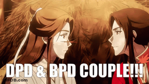 Anime Couple Looking At Each Other DPD & BPD GIF