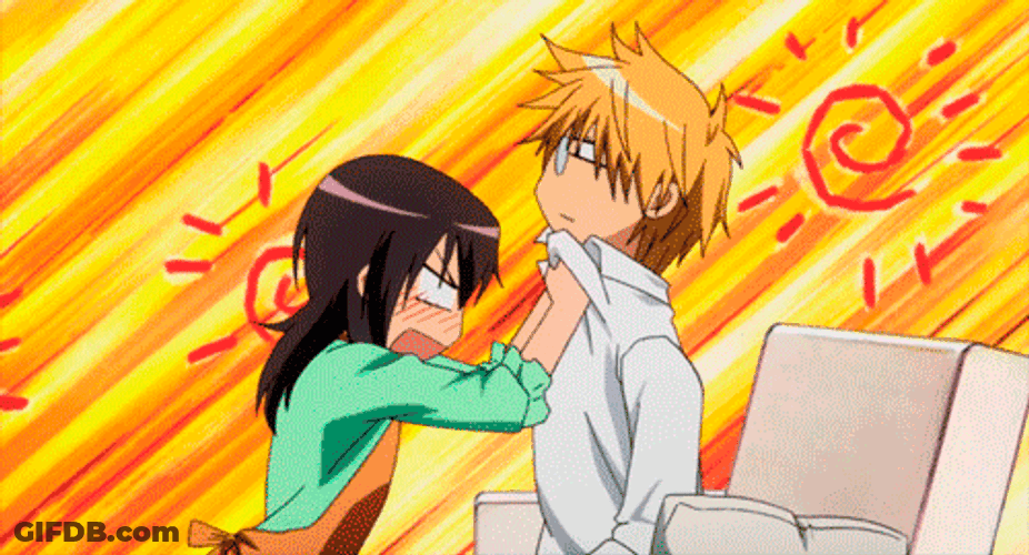 Anime Couple Shaking Takumi Misaki GIF