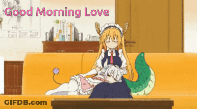 Anime Couple Sitting On Couch Good Morning Love GIF