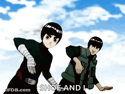 Anime Couple Standing Before Cloudy Sky GIF