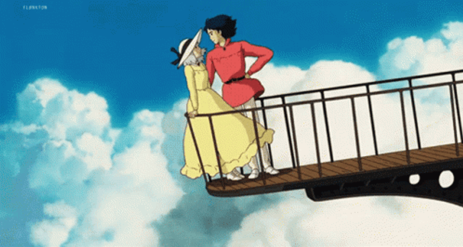 Anime Couple Wizard Howl Sopphie Hatter GIF