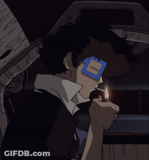 cowboy bebop cigarette gif Image tagged with bebop, spike, hard luck woman @cowboy-bebop on Tumblr Cowboy Bebop GIF - Cowboy
