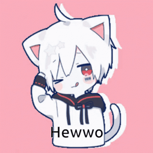 Anime Cute Cat Chibi Mafumafu Hello GIF