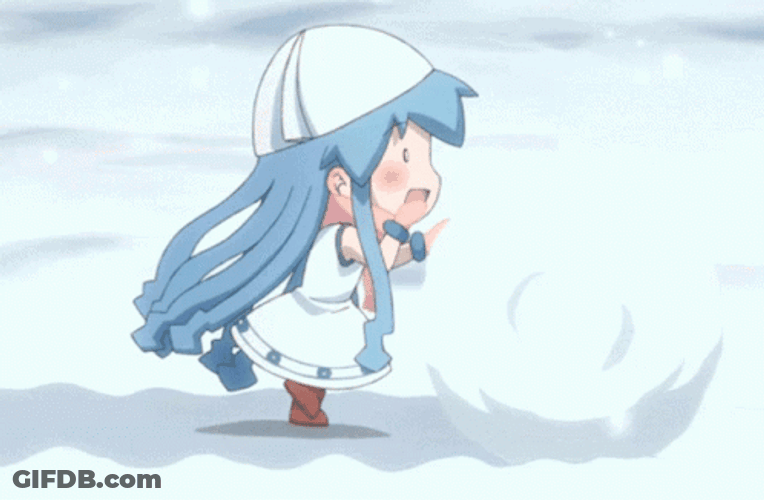 Anime Cute Chibi Masahiro Anbe Playing With Snow GIF