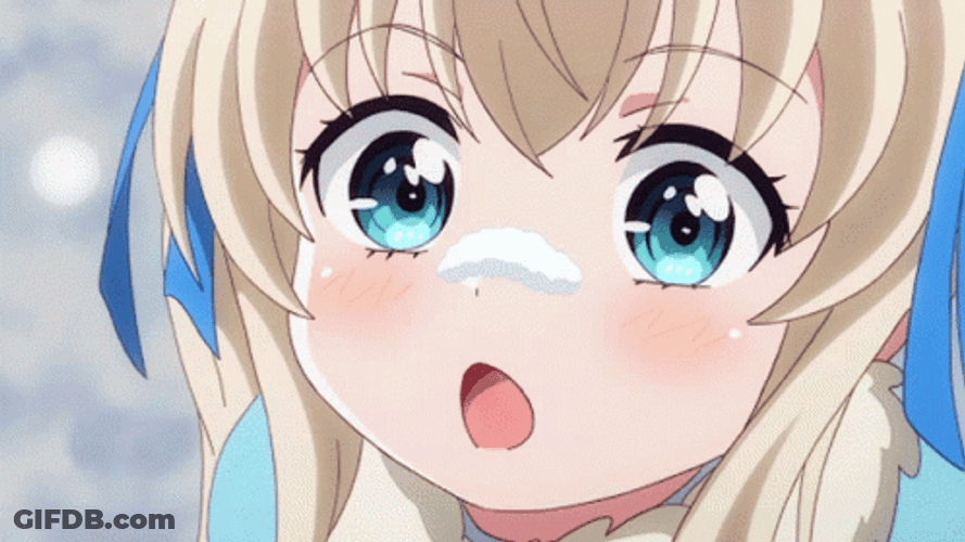 Anime Cute Misha Takanashi Smile Winter Snow GIF