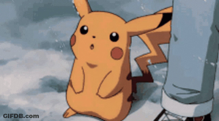 Anime Cute Pokemon Pikachu Staring At Snow Fall GIF