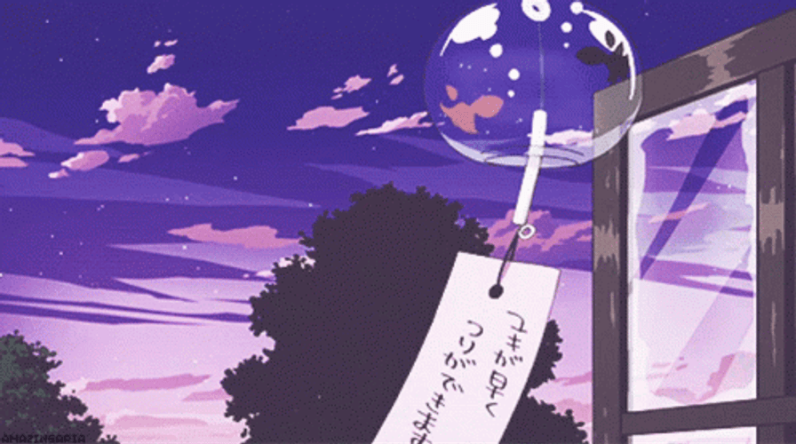 Anime Cute Purple Dream Catcher GIF