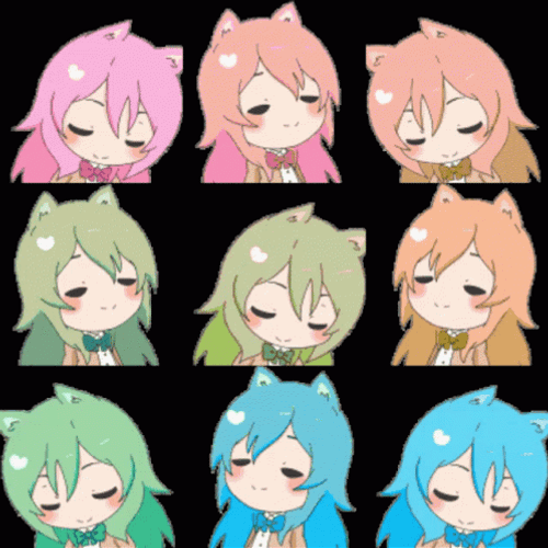 Anime Dancing Cat Ear Head Bang GIF