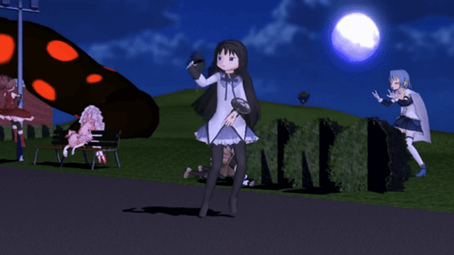 Anime Dancing Madoka Magica Homura Drunk GIF