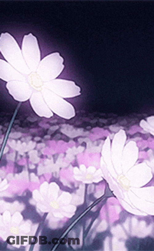 Anime Dark Floral Purple Flowers GIF