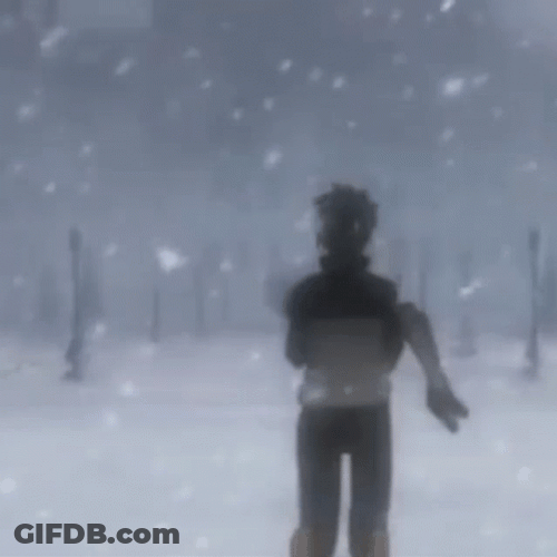 Anime Death In Winter Snow Storm GIF