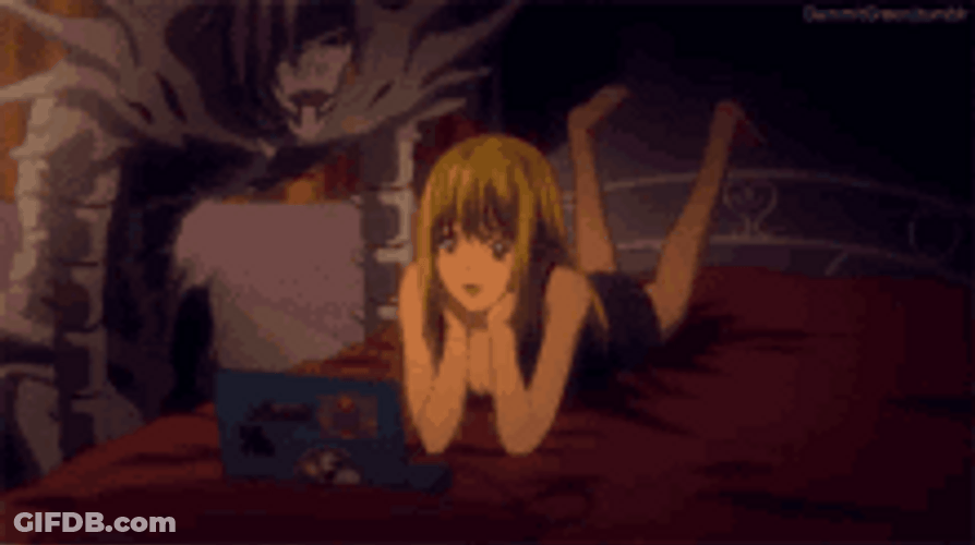 Anime Death Note Misa Amane Video Calling GIF