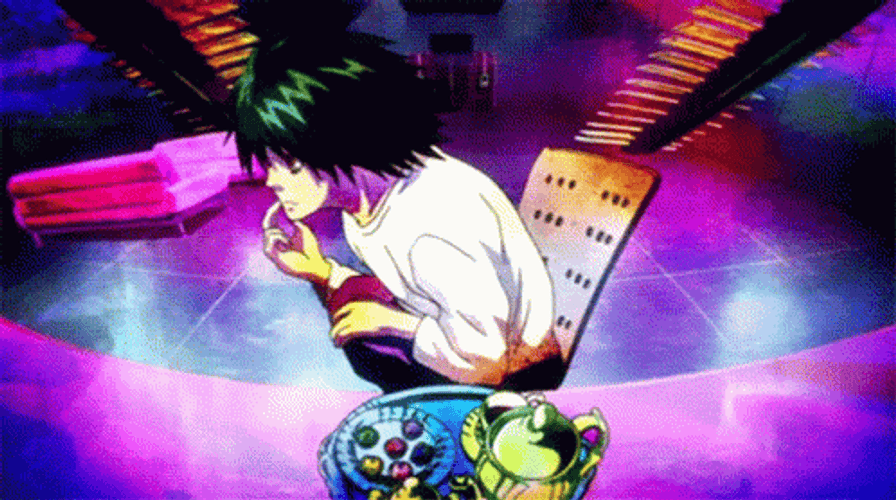Anime Death Note Neon L Eating GIF
