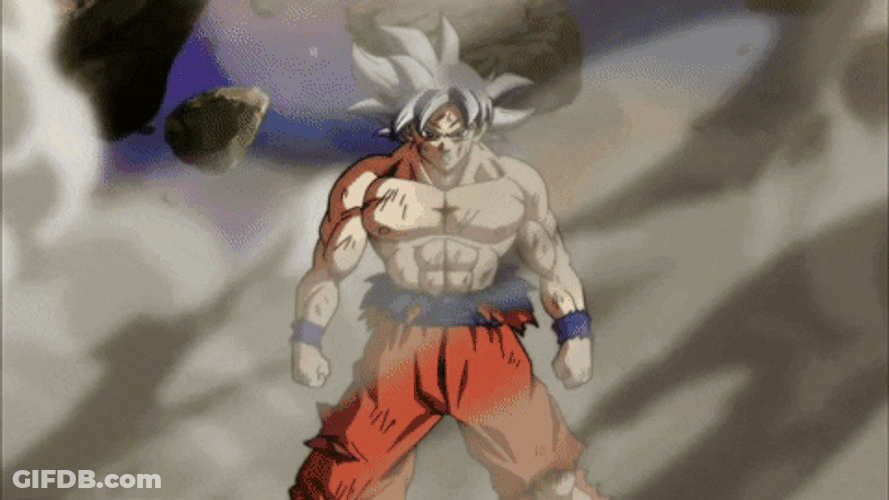 Anime Dragon Ball Goku After Using Ultra Instinct GIF
