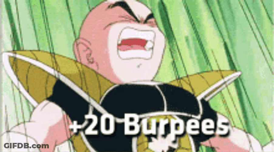 Anime Dragon Ball Krillin 20 Burpee Meme GIF