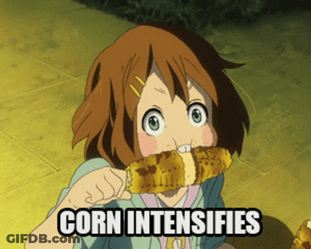 Anime Eating Corn Frantically GIF