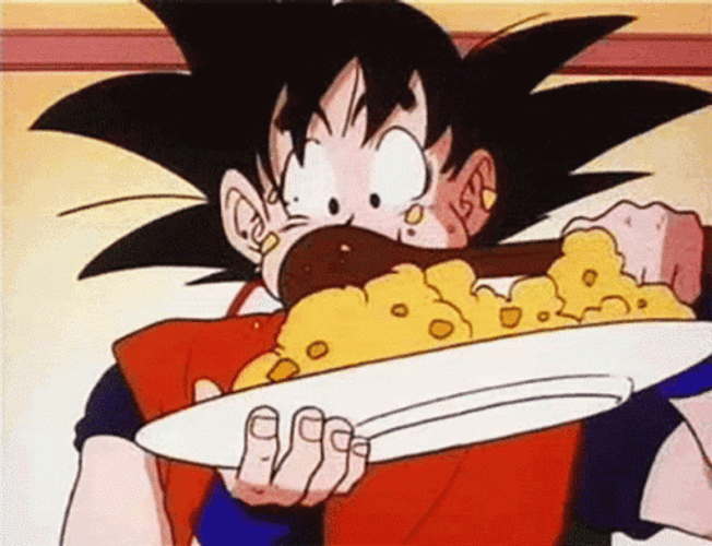 Anime Eating Hungry Goku Dragon Balls GIF