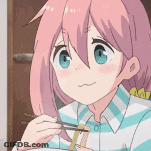 Anime Eating Laid-Back Camp Nadeshiko GIF