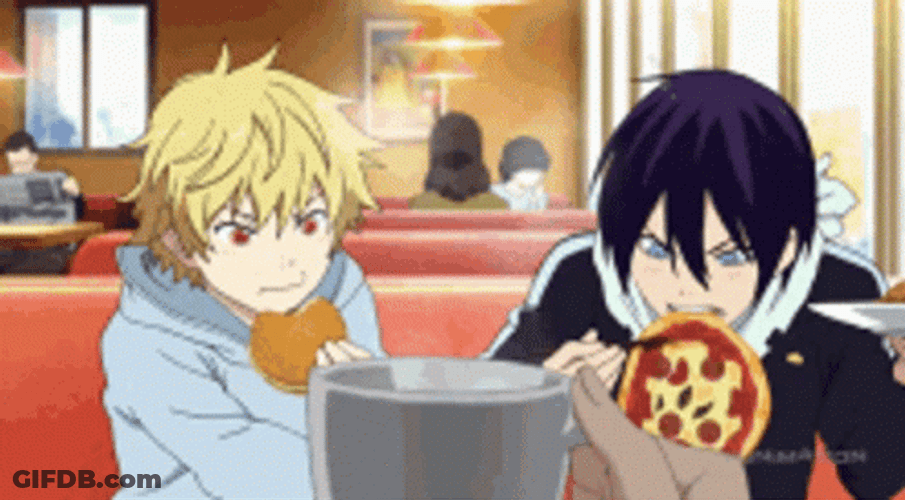 Anime Eating Noragami Yato Yukini GIF