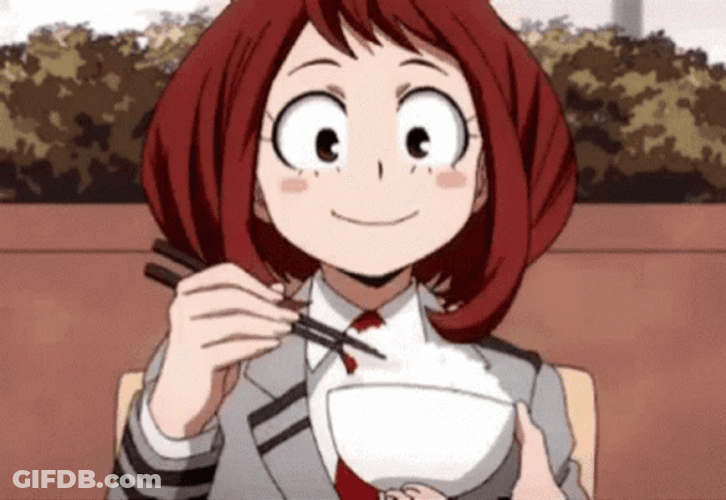 Anime Eating Ochaco Uraraka GIF