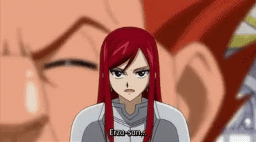 Anime Fairy Tail Erza Scarlet Chilled Shocked GIF
