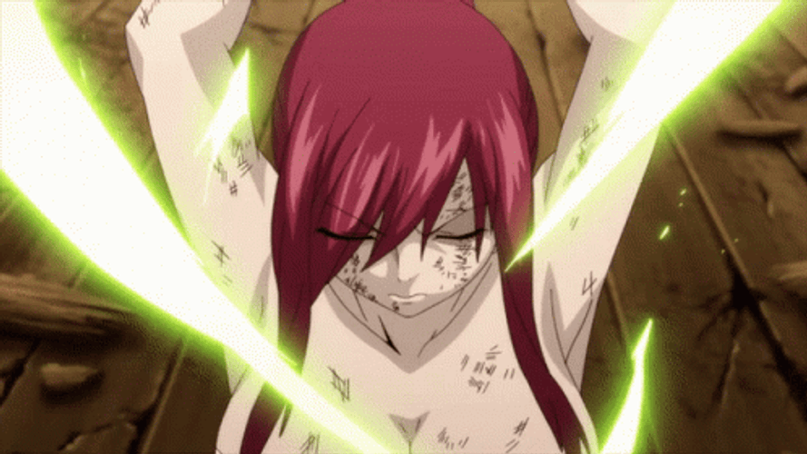 Anime Fairy Tail Erza Scarlet Held Captive GIF