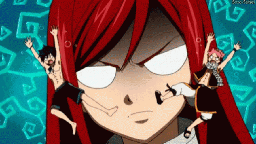 Anime Fairy Tail Erza Scarlet Pissed Off Reaction GIF