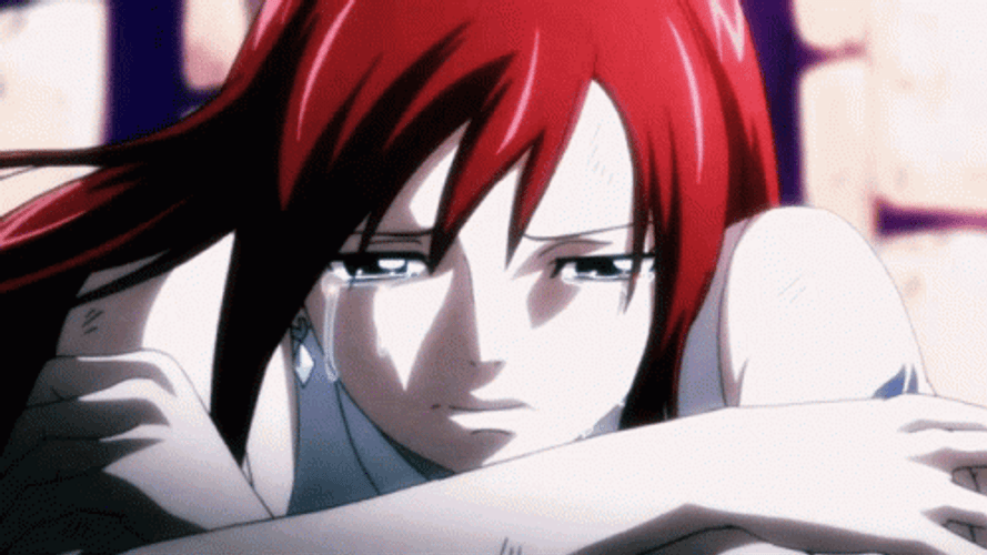 Anime Fairy Tail Erza Scarlet Sad Crying GIF