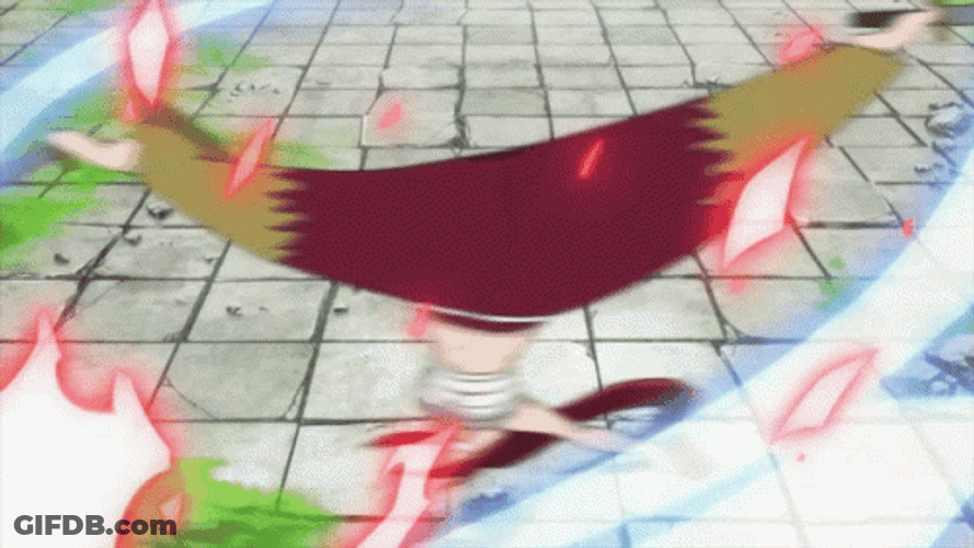 Anime Fairy Tail Erza Scarlet Spin Dodging Attacks GIF