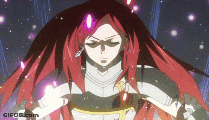 Anime Fairy Tail Erza Scarlet Transformation GIF