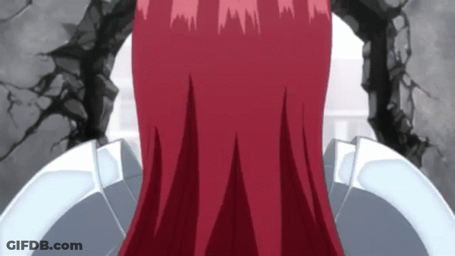 Anime Fairy Tail Erza Scarlet Turning Around GIF