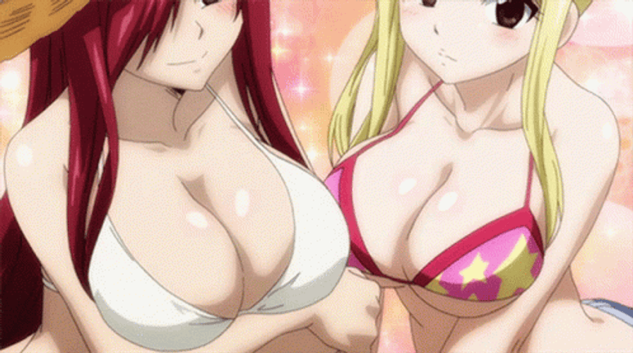 Anime Fairy Tail Sexy Erza  And Lucy GIF