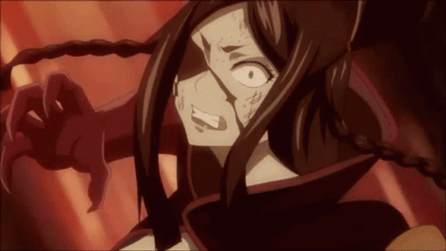 Anime Fairy Tale Erza Scarlet Punching Minerva GIF