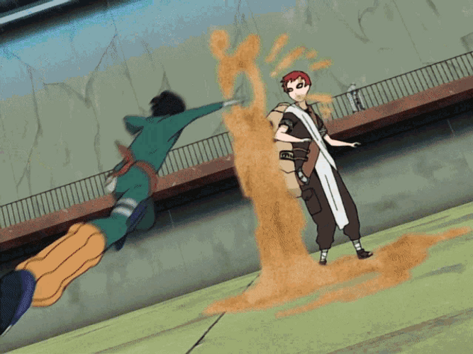 Anime Fight Rock Lee Vs Gaara GIF