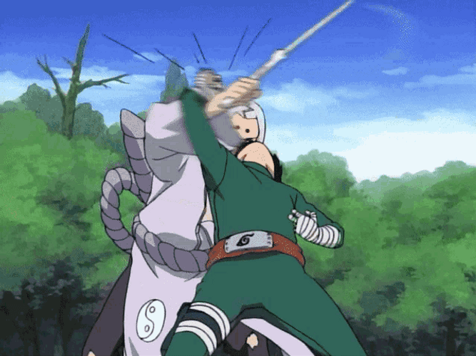 Anime Fight Rock Lee Vs Kiminaro GIF