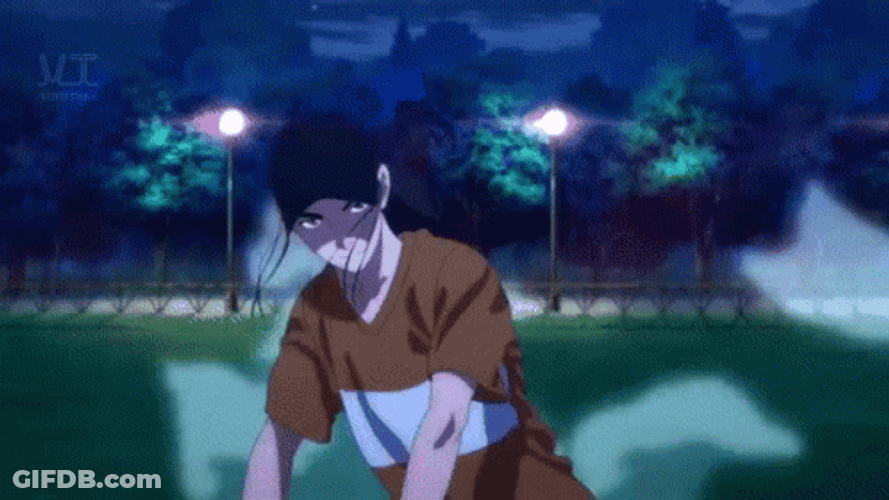 Anime Fighting Under One Person GIF