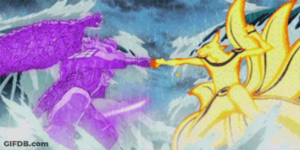 Anime Fights Kurama Naruto Combat GIF
