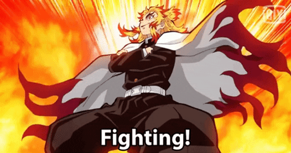 Anime Fights Kyojuro Rengoku Demon Slayer GIF