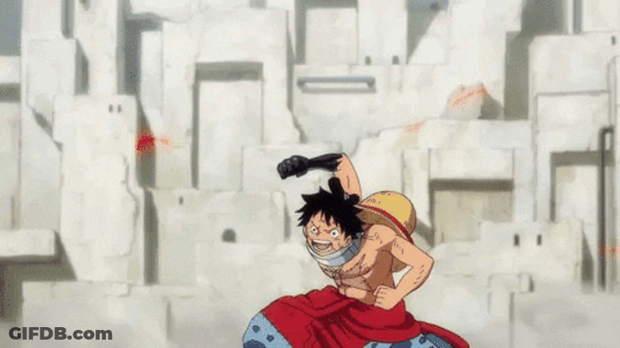 Anime Fights Monkey D Luffy One Piece GIF