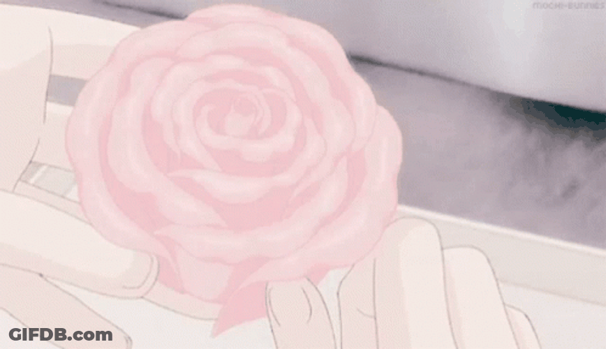 Anime Flower Pink Rose GIF