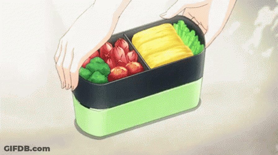 Anime Food Bento Box Sushi Egg Roll GIF
