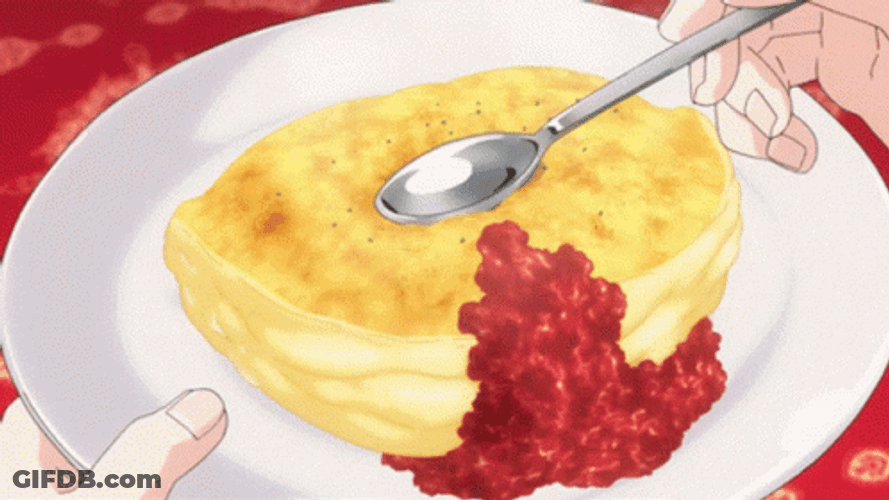 Anime Food Fluffy Omelete Bounce GIF