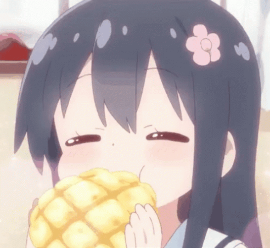 Anime Food Girl Eating GIF