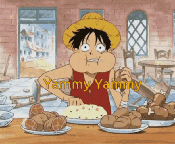 Anime Food Hungry Luffy GIF